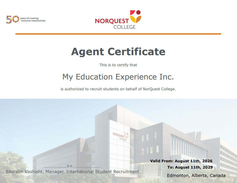 Certificate of Representation - NorQuest College